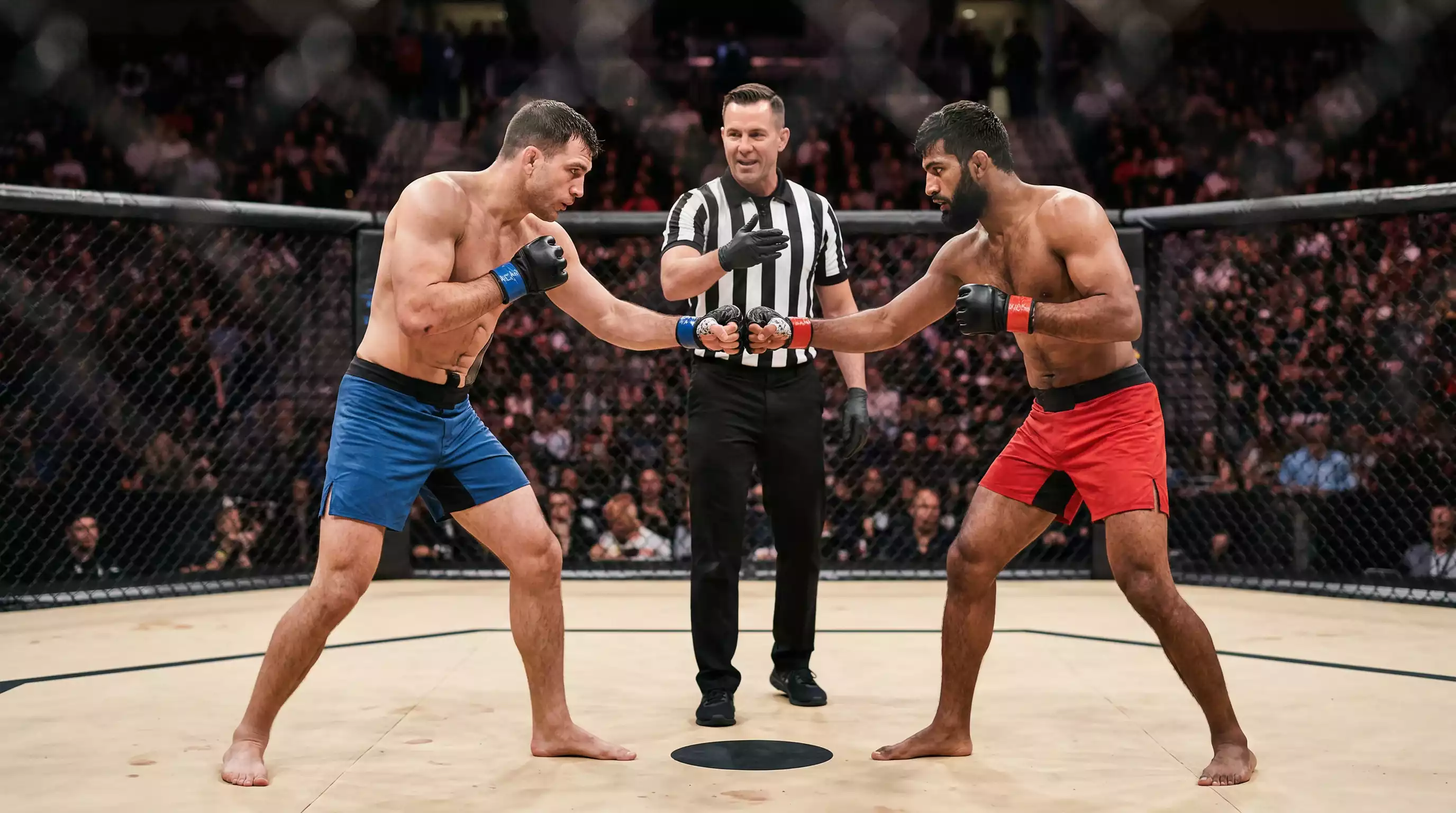 Octágono de UFC donde se disputan los combates de artes marciales mixtas